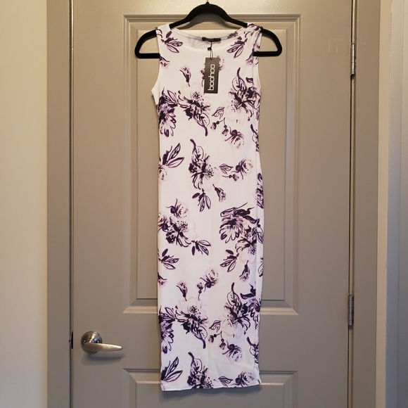 ASOS Floral Sleeveless Midi Bodycon Dress - Picture 4 of 7